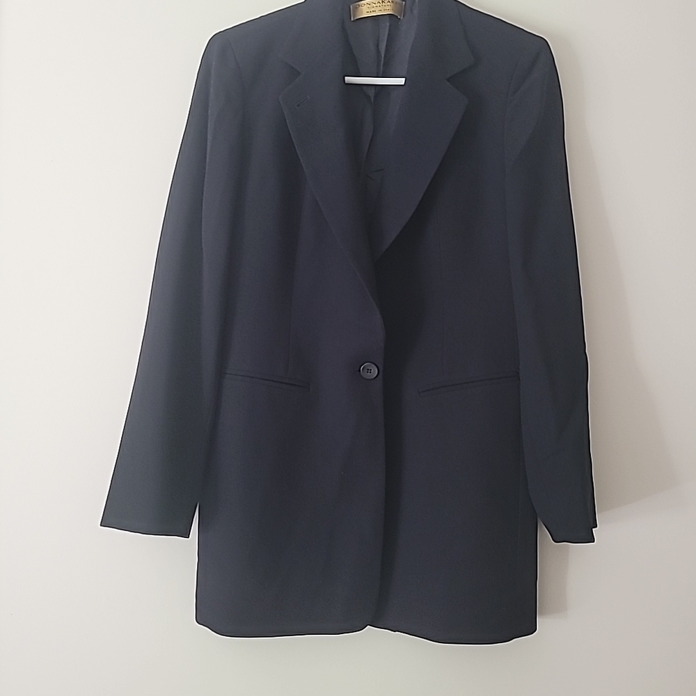 Donna Karan Navy Black Blazer Classic Suit Jacket Size 40/6